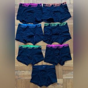 7 pairs Black Cotton Boxer Briefs